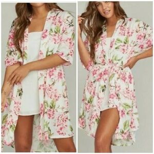 Show Me Your Mumu Pink Floral Brie Robe Garden Of Blooms One Size